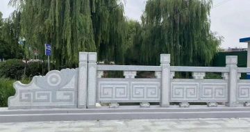 淄博 芝麻灰桥栏杆、河道栏杆安装效果