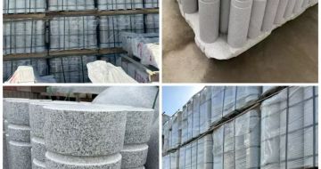 淄博 芝麻白花岗岩挡车柱、隔离柱多少钱