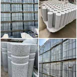 淄博 芝麻白花岗岩挡车柱、隔离柱多少钱