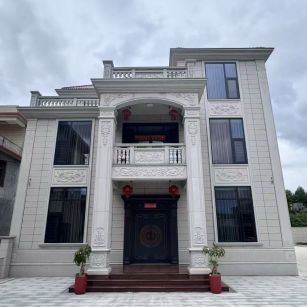 淄博 芝麻白石材别墅干挂案例展示