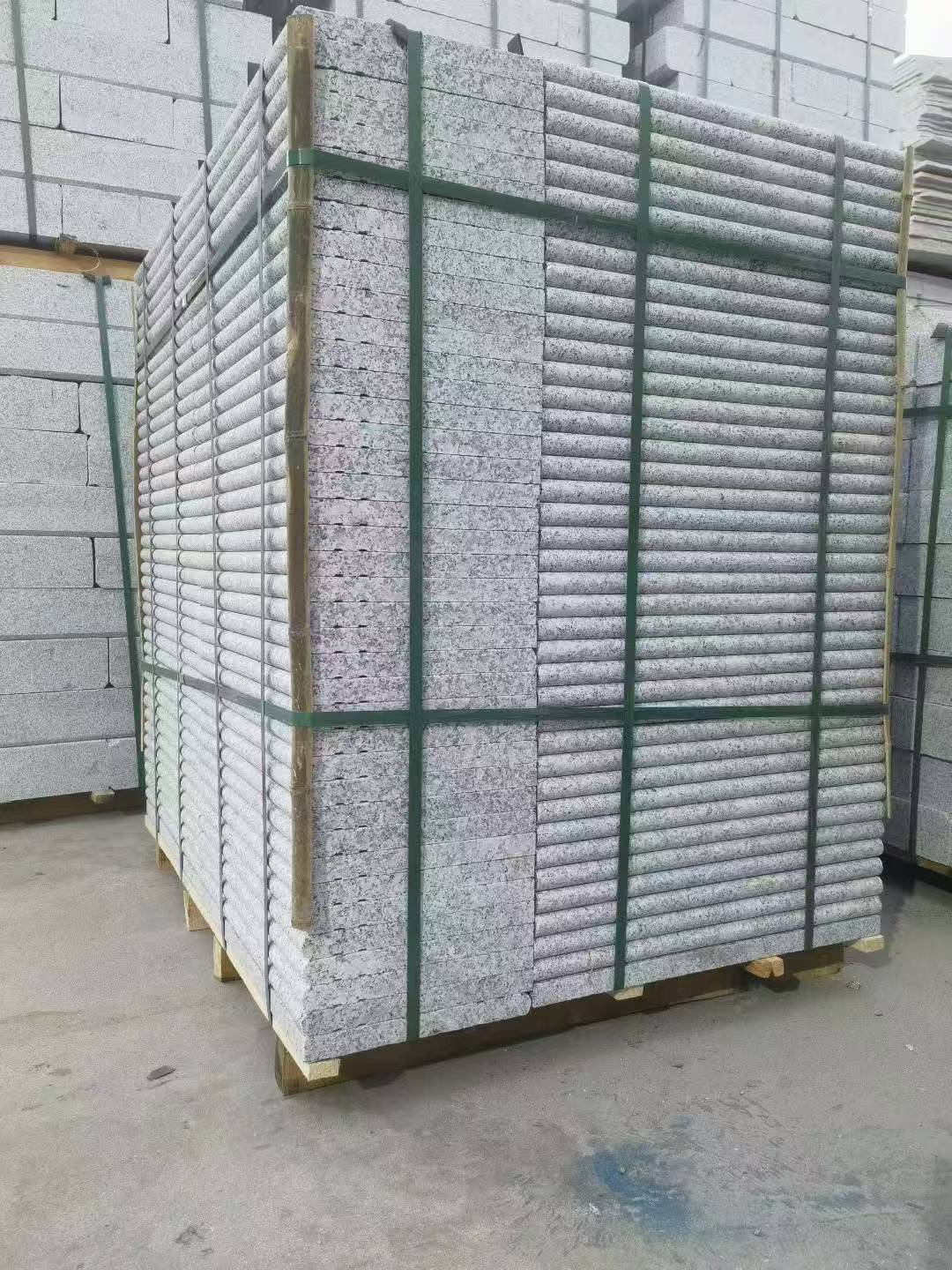 淄博 芙蓉白3公分厚磨圆边、拉槽，楼梯踏步