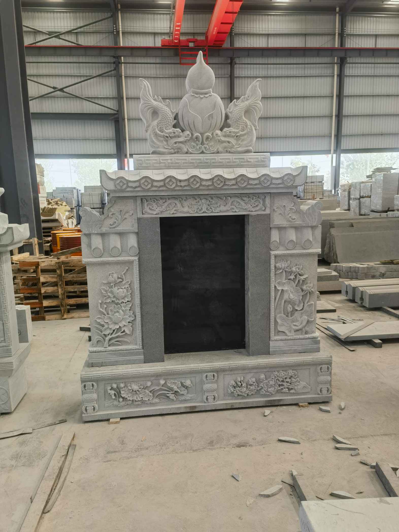 淄博 芝麻灰高档墓碑、土墓，一套也支持定做