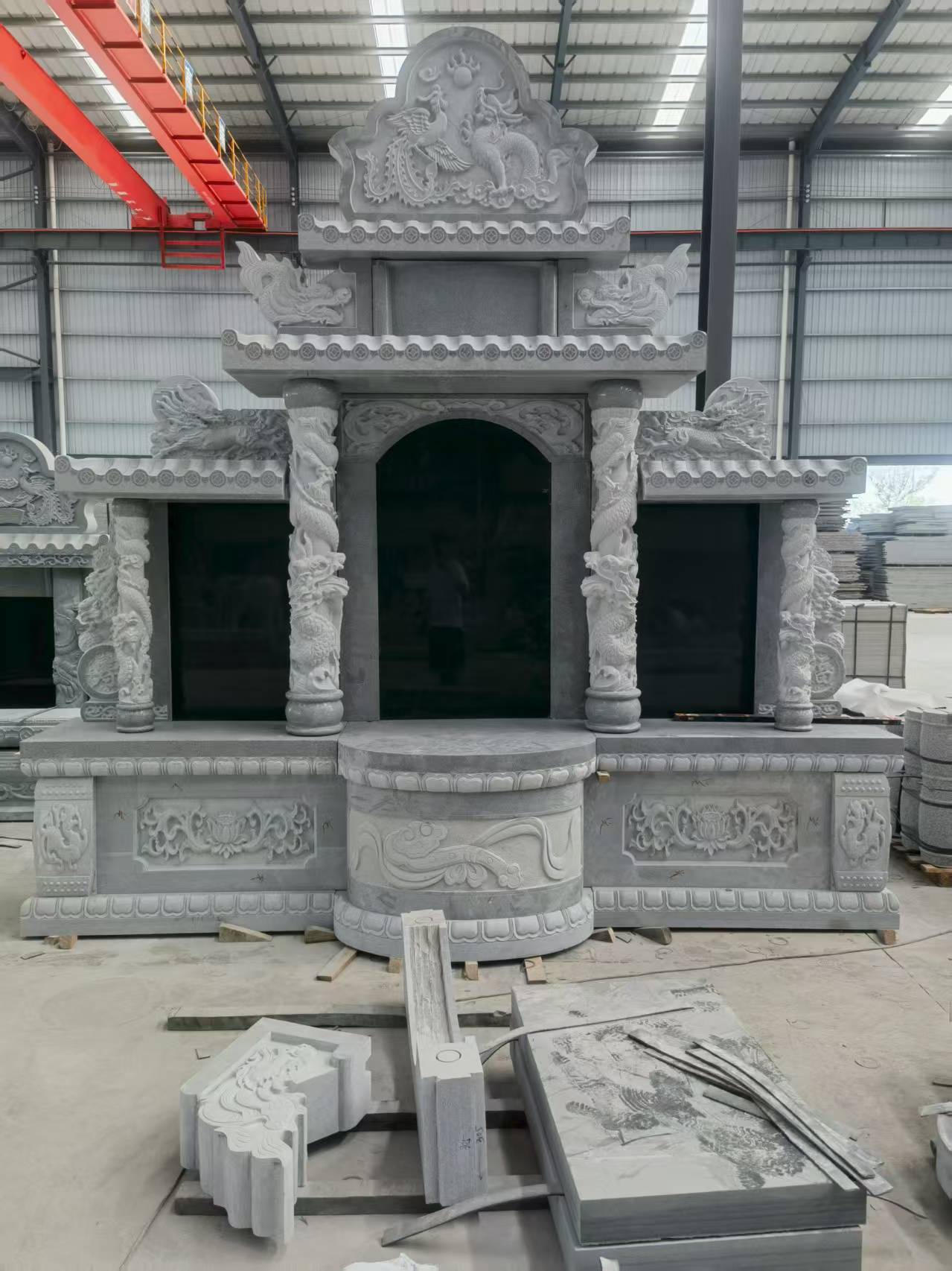 淄博 芝麻灰高档墓碑，土墓，可定制