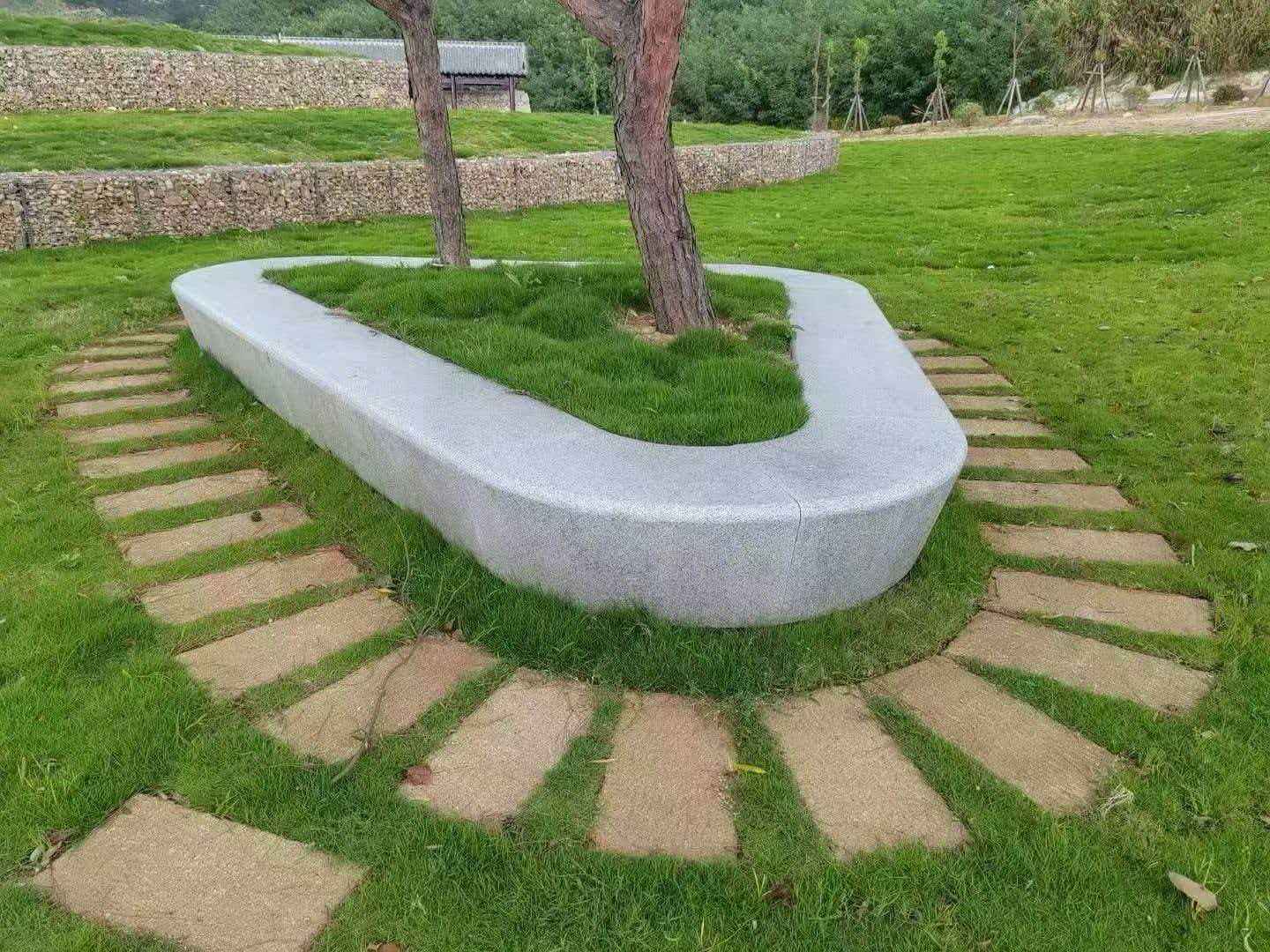 淄博 芝麻白光面整石坐凳