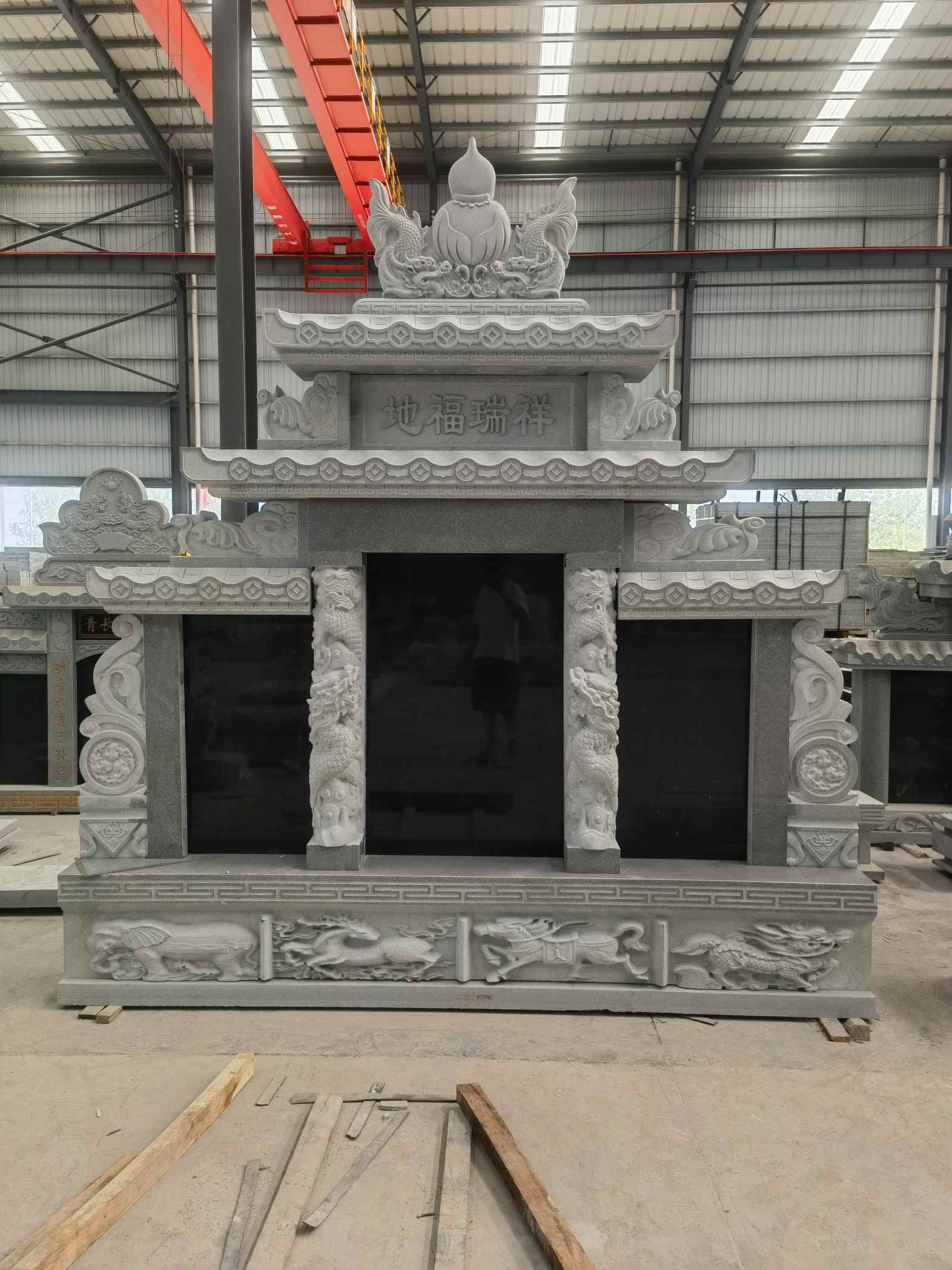 淄博 芝麻灰高档墓碑、土墓，一套也支持定做