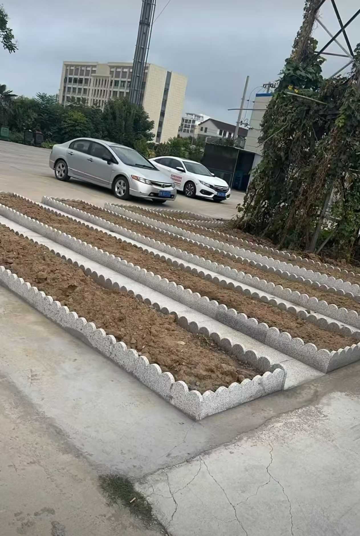 淄博 花边石、花围石、花园石安装效果